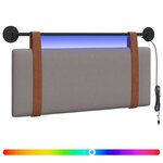 vidaXL Tête de lit suspendue Avec lumière LED Taupe PU antique