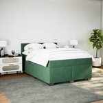 vidaXL Sommier à lattes de lit et matelas Vert foncé 140x200cm Velours