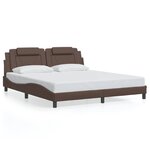 vidaXL Cadre de lit avec lumières LED marron 180x200 cm similicuir