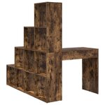 vidaXL Bureau d'angle avec étagère Chêne fumé 101 5 x 149 5 x 149 5 cm