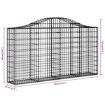 vidaXL Paniers à gabions arqués 30 Pièces 200x30x100/120 cm Fer galvanisé