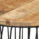 vidaXL Table basse Ø68 cm Bois de manguier brut