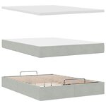 vidaXL Cadre de lit ottoman et matelas gris clair 140x190 velours