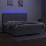 vidaXL Sommier à lattes de lit et matelas et LED Gris clair 200x200 cm