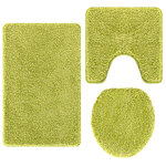 vidaXL Ensemble de tapis de bain antidérapants 3 Pièces Vert PP