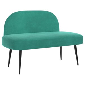 vidaXL Banc rembourré avec dossier Turquoise 110 x 60 x 76 cm Velours