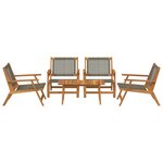 vidaXL Ensemble de chaises de jardin avec table - 5 pièces en bois d'acacia gris