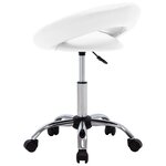 vidaXL Chaise de travail roulante Blanc Similicuir