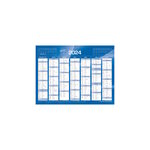 Calendrier 2024 - 14 Mois - 18 x 13.5 cm - Couleur Bleu