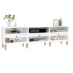 vidaXL Meuble TV blanc brillant 150x30x44 5 cm bois d'ingénierie