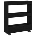 vidaXL Chariot de Rangement Étroit Chêne noir 60 x 18 x 70 cm