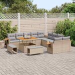 vidaXL Ensemble de canapé de jardin 13 Pièces beige et gris clair