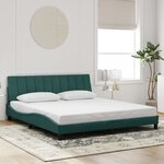 vidaXL Cadre de lit avec LED sans matelas Hanko vert foncé 180x200 cm velours