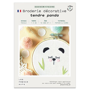 FRENCH KITS-Les French Kits - Broderie décorative - Panda-Kit créatif fabriqué avec amour en France
