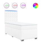 vidaXL Sommier à lattes de lit avec matelas Blanc 90x190 cm Similicuir