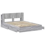 vidaXL Cadre de lit avec rangement Sonoma gris 150 x 200 cm