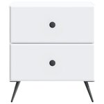 vidaXL Cabinet de chevet Blanc 43 x 34 5 x 47 5 cm Bois d'ingénierie