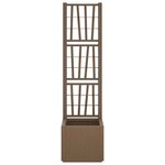 vidaXL Bac à fleurs avec Treillis Marron 36 x 36 x 140 cm PP