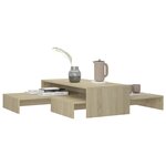 vidaXL Set tables basses gigognes Chêne 100x100x26 5 cm Aggloméré