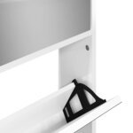 vidaXL Armoire à chaussures miroir 4 niveaux blanc brillant