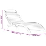 vidaXL Chaise longue 2 Pièces Marron 55 x 184 x 64cm Bois d'acacia massif