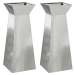 vidaXL Jardinière à pilier 2 Pièces Argent 40 x 40 x 100 cm