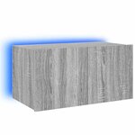 vidaXL Meuble TV mural avec lumières LED sonoma gris 60x35x31 cm
