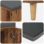 vidaXL Banc d'entrée avec coussin Bois ancien 60 x 38 x 46 cm