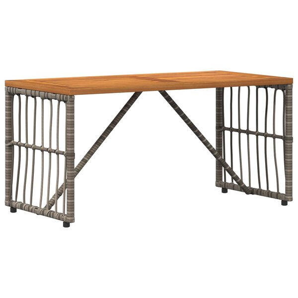 vidaXL Table de jardin Gris 80 x 40 x 40 cm Acier et Rattan Poly