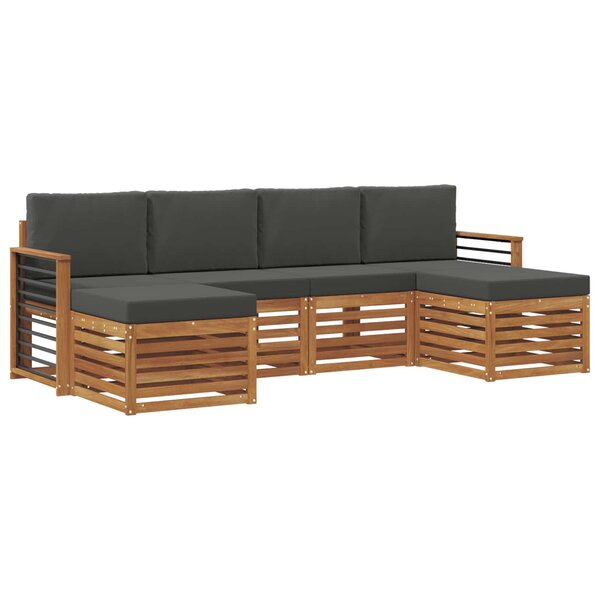 vidaXL Ensemble de canapés d'extérieur 6 pc Naturel et Anthracite