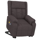 vidaXL Fauteuil de massage Marron foncé Tissu
