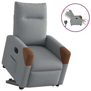 vidaXL Fauteuil inclinable électrique gris clair tissu