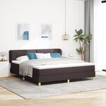 Lit avec sommier tapissier et matelas vidaXL en marron foncé  180x200 cm tissu