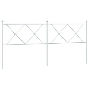 vidaXL Tête de lit métal blanc 180 cm