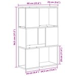 vidaXL Support de Livre Chêne artisanal Bois d'ingénierie 60 x 24 x 94 cm