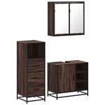 vidaXL Ensemble de meubles de salle de bain 3 Pièces Chêne marron