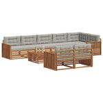 vidaXL Ensemble de canapés d'extérieur 9 Pièces Gris Naturel et Clair