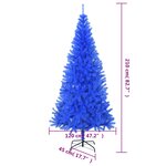vidaXL Sapin de Noël artificiel avec support bleu 210 cm PVC