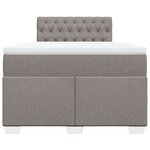 vidaXL Sommier à lattes de lit avec matelas Taupe 120x200 cm Tissu