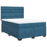 vidaXL Sommier à lattes de lit et matelas bleu 140x200 cm velours