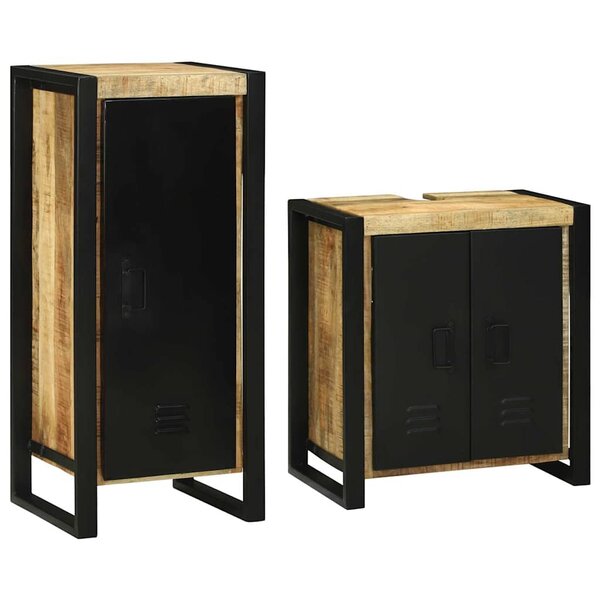 vidaXL Ensemble de mobilier de salle de bain avec stockage 2 Pièces