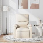 vidaXL Fauteuil de massage inclinable Crème Tissu