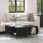 vidaXL Table basse Chêne noir 80 x 80 x 36 5 cm Bois d'ingénierie