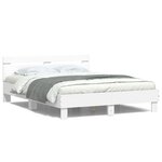 vidaXL Cadre de lit avec LED sans matelas blanc 150x200 cm