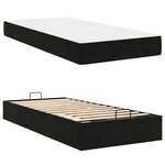 vidaXL Cadre de lit avec matelas Noir 90 x 200 cm Velours