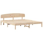 vidaXL Cadre de lit avec tête de lit Naturel 180 x 200 cm Pin massif