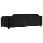 vidaXL Lit de jour avec gigogne et tiroirs noir 90x190 cm tissu