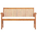 vidaXL Banc de jardin 3 places avec coussin 150cm Bois d'acacia massif