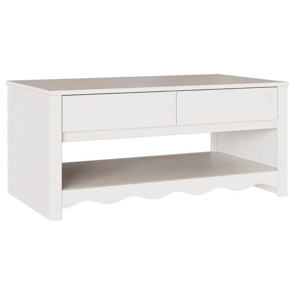 vidaXL Table basse Drammen Blanc 99 x 55 x 45 cm Bois massif en pin