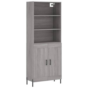 vidaXL Buffet haut Sonoma gris 69 5x34x180 cm Bois d'ingénierie